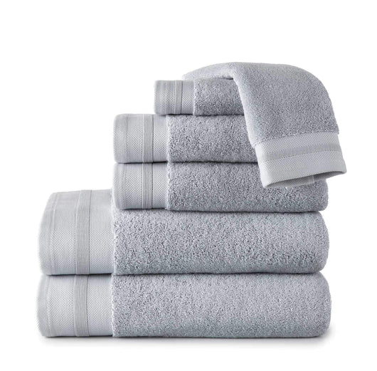 stack of folded blue turkish cotton towels