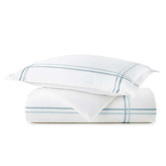 peacock alley duo duvet and sham stack in blue