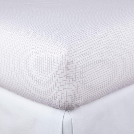 Grid Berry Percale Fitted Sheet