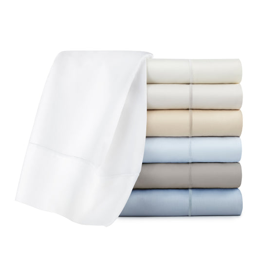 stack of Soprano sateen sheets in various colors